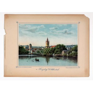 KRÓLEVIEC (Russian: Калининград). Castle Pond, lith. and printed at the factory of L. Kempner &amp; Co, Hamburg, 1880; chromolithic, pasted on sheet, lith.