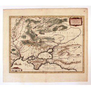 UKRAINA, KRYM. Mapa Ukrainy z Krymem; oprac. Willem Janszoon Blaeu, Amsterdam, ok. 1640; verso czyste; miedz. kolor.
