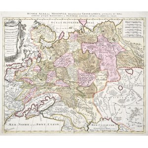 RUSSIA. Compiled by. Guillaume Sanson, published by Peter Schenk, Amsterdam, pre-1700; copper color.