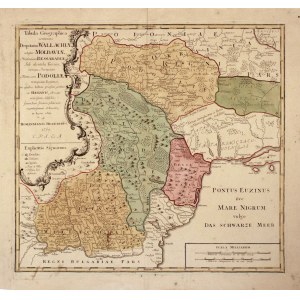 JEDYSAN - Tatarzy Oczakowscy, Podole, Wołoszczyzna, Mołdawia, Besarabia. Mapa autorstwa Johanna Matthiasa Haasa, wyd. oficyna Spadkobierców Homanna, Amsterdam 1769; miedz. kolor.