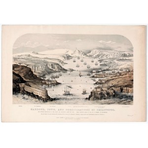SEVASTOPOL (Севастополь). Ansicht der Stadt und des Hafens, herausgegeben von Read &amp; Co, London 1854; getöntes Litho.