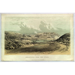 SEWASTOPOL (Севастополь). Panorama miasta, litografował J. Sutcliffe według rys. C. Andrewsa, wyd. T. Mc. Lean, Londyn 1856; lit. tonowana