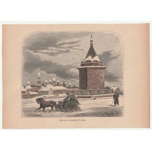 KIYV (ukr. Київ). St. Irena-Kirche in Kiew, um 1875; Holzschnitt, Farbe.