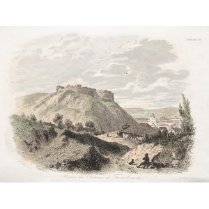 TREMBOWLA. Castle ruins, taken from La Pologne historique littéraire, monumentale et pittoresque [...], 1835-1842, steel. color.