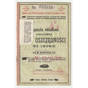 LWÓW. Książeczka wkładowa Galicyjskiej Kasy Oszczędności we Lwowie, należąca do Romana Korolczuka