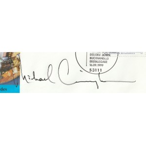 MICHAEL CUNNINGHAM. Autograph of American writer Michael Cunningham (b. 1952, author. of, among others, Home on the Edge of the World and The Snow Queen); on an envelope issued on the occasion of the 50th Bestowal of the German Booksellers Peace Prize: 16