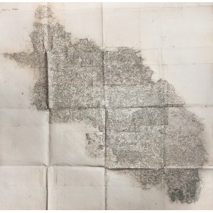 SLĄSK. Large-format manuscript map of Silesia from 1752. It covers Swiebodzin in the north, Bedzin (Bendzin) in the east, Jablonkow in Cieszyn Silesia in the south, Kraustein and Waldelsdorf (Lusatia) in the west. The map of a purely topog