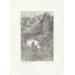 TATRAS. 9 Linolschnitte aus einer Serie von 18 verschiedenen Ansichten des Tatragebirges, mit Bleistift signiert, Format 145x105 mm; blindw.
