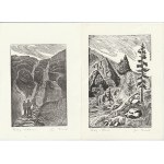 TATRA. 9 linocuts from a series of 18, each different, depicting various views of the Tatra Mountains, signed in pencil, dimensions 145x105 mm; st. bdb