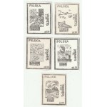 Sammlung von 7 Briefmarken. El Maliki, Gazala, in Konvois auf Schiffen, Geschwader 303 (Variante), Invasionsschutz, Wildschwein, Wyge.