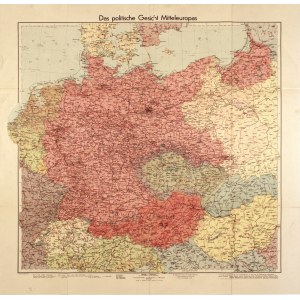 MITTELEUROPA. Politische Karte von Mitteleuropa und den polnischen Gebieten vor 1939; herausgegeben von Velhagen &amp; Klasing, Bielefeld-Leipzig; Farbdruck.