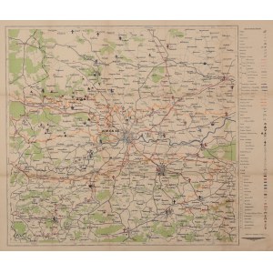 KRAKOW. Tourist map of the Cracow area from the period of German occupation (legend in German, nomenclature in Polish and German), Nasiechowice in the north, Harbutowice in the south, published by Atlas Verlags- und Vertriebsgesellschaft, Warsaw 1943