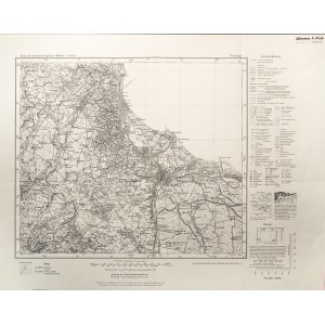 ORŁOWO, SOPOT, GDAŃSK, SOBIESZEWO. Mapa najbliższych okolic Gdańska, na północy Wiczlino, na południu Juszkowo, pochodzi z Karte des Deutschen…, skala 1 : 100 000, wyd. Reichsamt…, 1941