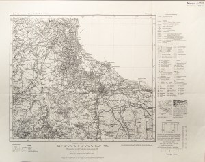 ORŁOWO, SOPOT, GDAŃSK, SOBIESZEWO. Mapa najbliższych okolic Gdańska, na północy Wiczlino, na południu Juszkowo, pochodzi z Karte des Deutschen…, skala 1 : 100 000, wyd. Reichsamt…, 1941