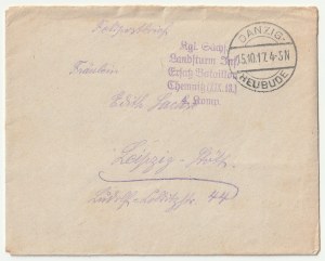 GDAŃSK. two envelopes and a letter sent from Danzig-Stogów in 1917 by field mail to Chemnitz, stamps: DANZIG HEUBUDE; st. bdb.; dimensions approx. 118x95 mm; approx. 118x95 mm.