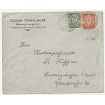 GDAŃSK. Dwie koperty korporacji akademickiej: Corps Cheruscia Danzig -Langfuhr Technische Hochschule, gdańskie znaczki, stempel gdański i z Wrzeszcza daty: 7.7.28. i 19.12.34