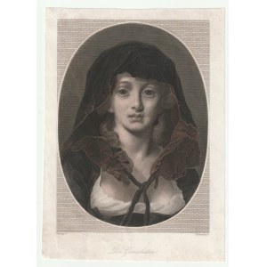 FEMALE PORTRAIT. A set of 64 prints rebounded between the late 18th and mid-19th centuries, depicting women in various poses: portrait, half pose, genre scenes, each different. Mostly intaglio, single color prints. Various dimensions of the prints