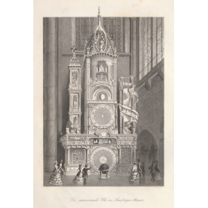 GNOMONIC. Astronomical clock in St. Mary's Cathedral in Strasbourg, eng. A. H. Payne, printed and published by Kunstanstalt v A. H. Payne Leipzig &amp; Dresden, from the second half of the 19th century; steel. b/w.