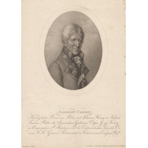 [CIESZYN, KONFEDERACJA BARSKA] - Albert Kazimierz Sasko-Cieszyński (1738-1822), popiersie w owalu; lit. C.H. Pfeiffer na podstawie obrazu Isabe, ok. 1800; miedz. punktowy cz.-b.