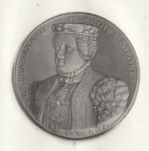 CATHARZYNA AUSTRIACZKA (1533-1572), queen of Poland, third wife of Sigismund Augustus, intaglio of one-sided portrait medallion dated 1561, signed A.O. (Antoni Oleszczyński); surrounded bust with inscription: CATHARINA.D.G.REGINA POLONIAE, at the bottom s
