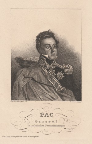 PAC Ludwik Michał (1778-1835), popiersie; ryt. Falcke, wyd. Bibliographischen Institut…; stal. cz.-b.