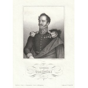 UMIŃSKI Jan Nepomucen (1778-1851), Teilnehmer am Kościuszko-Aufstand, Befehlshaber des Ersten Großpolnischen Aufstandes 1806, Brigadegeneral der Armee des Herzogtums Warschau, Oberbefehlshaber des Novemberaufstandes, aus: Meyers Universum..., um 1840; Sta