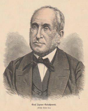 [GALICJA] - GOŁUCHOWSKI Agenor Romuald (1812-1875), popiersie, 1875; drzew. szt. kolor.