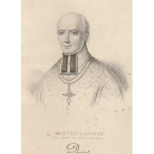 [GNIEZNO, POZNAŃ, KOŁOBRZEG] - DUNIN-SULGOSTOWSKI Marcin (1774-1842), ryt. Richter, um 1840; Faksimile des Autographs am unteren Rand; Stahl. s/w.