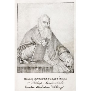 [SANDOMIERZ] - BURZYŃSKI Adam Prosper (1753-1830), Sandomierski-Bischof, Missionar, Senator des Königreichs Polen; Druck. Jchafner (?); unbekannter Druck nach einem Gemälde von Jan Feliks Piwarski, dem Autor eines Porträtkatalogs; Brief fb.