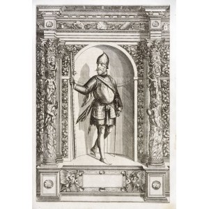 [GRUNWALD] - ŽIŽKA Jan (1360-1424), tschechischer Nationalheld, Anführer der Taboriten während der Hussitenkriege; Ganzfigur in Rüstung, eng. Dominicus Custos nach Giovanni Battista Fontana