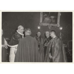 WARSAW, VATICAN. Stefan Wyszynski with a delegation of Polish clergy at a private audience with Pope Pius XII in 1957.