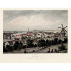 GORZÓW WIELKOPOLSKI. Widok miasta, ryt. Poppel i Kurz wg rys. J. Gottheila, ok. 1856 r.