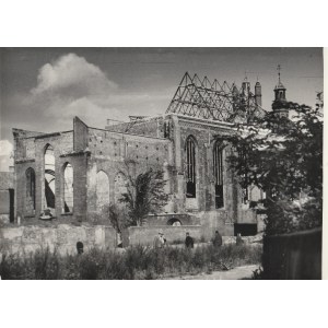 GDAŃSK. Kościół św. Józefa w czasie odbudowy; fot. Kazimierz Lelewicz, Gdańsk-Wrzeszcz, 1953