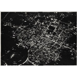 BRODY (ukr. Броди; ehemalige Provinz Ternopil). Die Stadt aus der Vogelperspektive - Luftbildaufnahme von Kapitän Korsak, ca. 1925