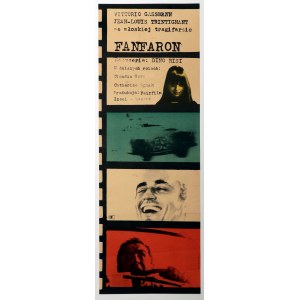 HIBNER, MACIEJ. Poster advertising an Italian film entitled Fanfaron, published 1964.