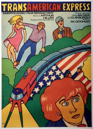 IHNATOWICZ MUCHA, MARIA. Plakat z 1977, reklamujący ameryk. film pt. Transamerican express z 1976 r.