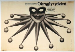 MAJEWSKI, LECH. Plakat z 1977, reklamujący pol. film Okrągły tydzień z 1977 r.