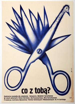 SOCHA, ROMUALD. Plakat z 1976, reklamujący radziecki film pt. Co z tobą?