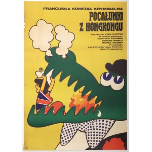 ŻBIKOWSKI, MACIEJ. Plakat z 1977, reklamujący franc. film pt. Pocałunki z Hongkongu