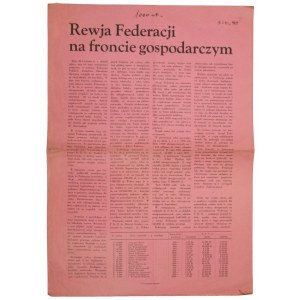 WARSAW. Federation revamps on economic front, Federation of Defenders of the Fatherland