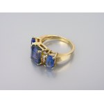 Ring mit Tansaniten und Diamanten - 585 Gold