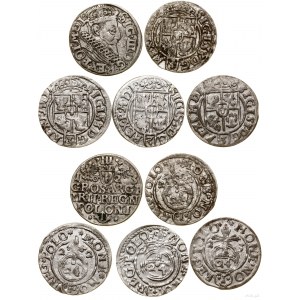 Polska, zestaw: 4 x półtorak i 1 x trojak, 1621-1623, Bydgoszcz i Kraków