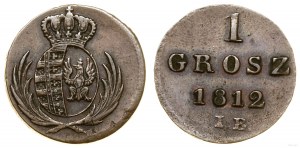 Polska, 1 grosz, 1812/ I.B., Warszawa