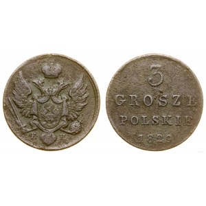 Polska, 3 grosze, 1829 FH, Warszawa