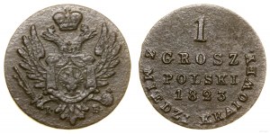 Polska, 1 grosz z miedzi krajowej, 1823 IB, Warszawa