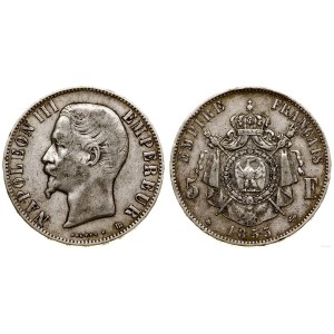 Francja, 5 franków, 1855 /BB, Strasburg