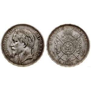 Francja, 5 franków, 1867 /BB, Strasburg