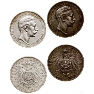Niemcy, lot 2 x 3 marki, 1909 A, 1912 A, Berlin