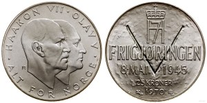 Norwegia, 25 koron, 1970, Kongsberg