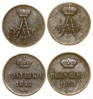Rosja, lot 2 x połuszka, 1857 i 1858, Jekaterinburg